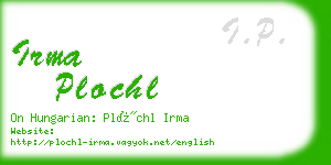 irma plochl business card